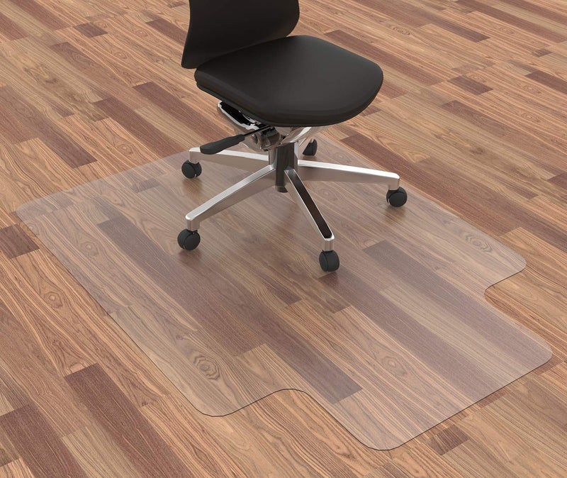 HOMEK Office Chair Mat for Hardwood Floor, 48â€x 36â€ Clear Floor Protector Mat for Office Chair, Vinyl Desk Chair Mat for Hard Floors, Easy Glide for Chairs - Image 1